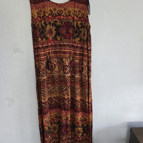 RJ Collection By Chelsea 2piece Set Maxi Dress Crochet Jacket Burnt Orange Y2k - Picture 10 of 16